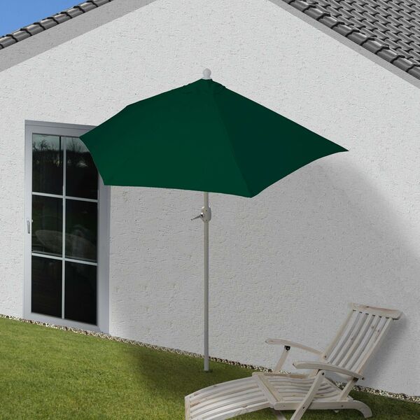 Bild 1 von Sonnenschirm halbrund Lorca, Halbschirm Balkonschirm, UV 50+ Polyester/Alu 3kg ~ 270cm grün ohne Ständer
