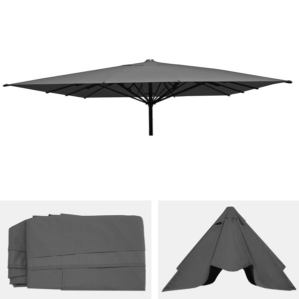 Bild 1 von Ersatz-Bezug für Gastronomie Sonnenschirm MCW-D20, Sonnenschirmbezug Ersatzbezug, 5x5m (Ø7,2m) Polyester ~ anthrazit
