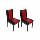 Bild 1 von 2er-Set Esszimmerstuhl Küchenstuhl Stuhl Littau ~ schwarz-rot, dunkle Beine
