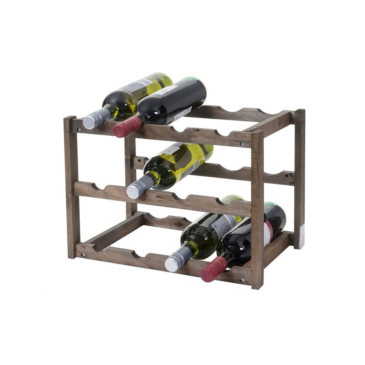 Bild 1 von Weinregal MCW-B58, Flaschenregal Weinständer Weinhalter, Tanne 3 Böden ~ 1 Stück