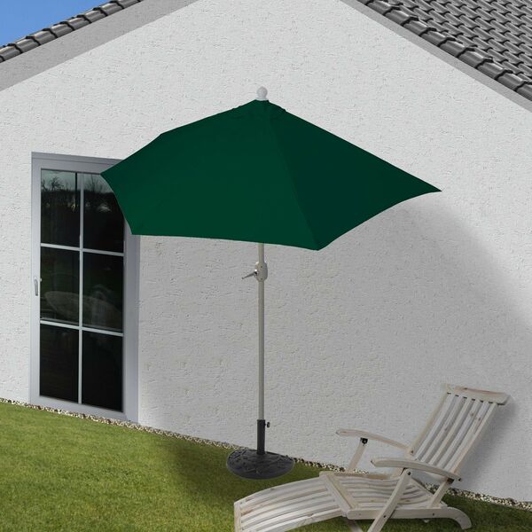 Bild 1 von Sonnenschirm halbrund Lorca, Halbschirm Balkonschirm, UV 50+ Polyester/Alu 3kg ~ 300cm grün mit Ständer