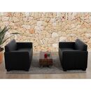 Bild 1 von Sofa-Garnitur Couch-Garnitur 2x 2er Sofa Moncalieri Kunstleder ~ schwarz