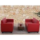 Bild 1 von Sofa-Garnitur Couch-Garnitur 2x 2er Sofa Moncalieri Kunstleder ~ rot