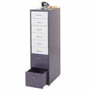 Bild 1 von Rollcontainer Preston T851, Schubladenschrank Stahlschrank, 110x28x41cm 8 Schubladen ~ dunkelgrau weiß-dunkelgrau