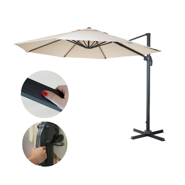 GastronomieAmpelschirm MCWA96, Sonnenschirm, rund Ø 3m Polyester Alu