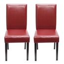 Bild 1 von 2er-Set Esszimmerstuhl Stuhl Küchenstuhl Littau ~ Leder, rot, dunkle Beine