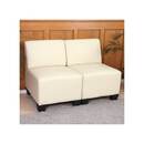 Bild 1 von Modular 2-Sitzer Sofa Couch Moncalieri, Kunstleder ~ creme, ohne Armlehnen