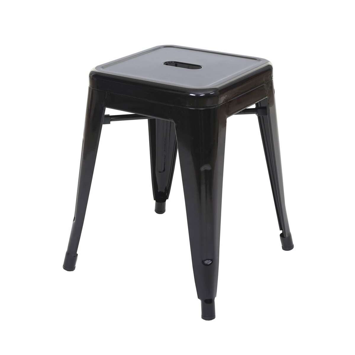 Bild 1 von Hocker MCW-A73, Metallhocker Sitzhocker, Metall Industriedesign stapelbar ~ schwarz