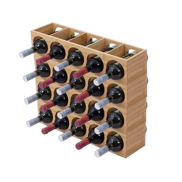Bild 1 von Weinregal MCW-B89, Flaschenständer Flaschenregal Weinflaschenständer, Bambus 53x14x13cm ~ 4 Stück
