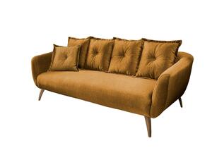 3-Sitzer-Sofa Baggio Gelb Velours, Gelb