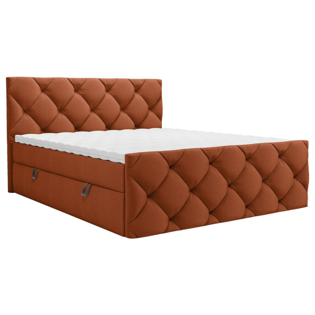 Bild 1 von Carryhome Boxbett, Rost, Textil, H3, Höhe ca. 20 cm, 200x200 cm, Bettkasten, gepolstertes Kopfteil, Topper durchgehend, in verschiedenen Größen erhältlich, Schlafzimmer, Betten, Doppelbetten