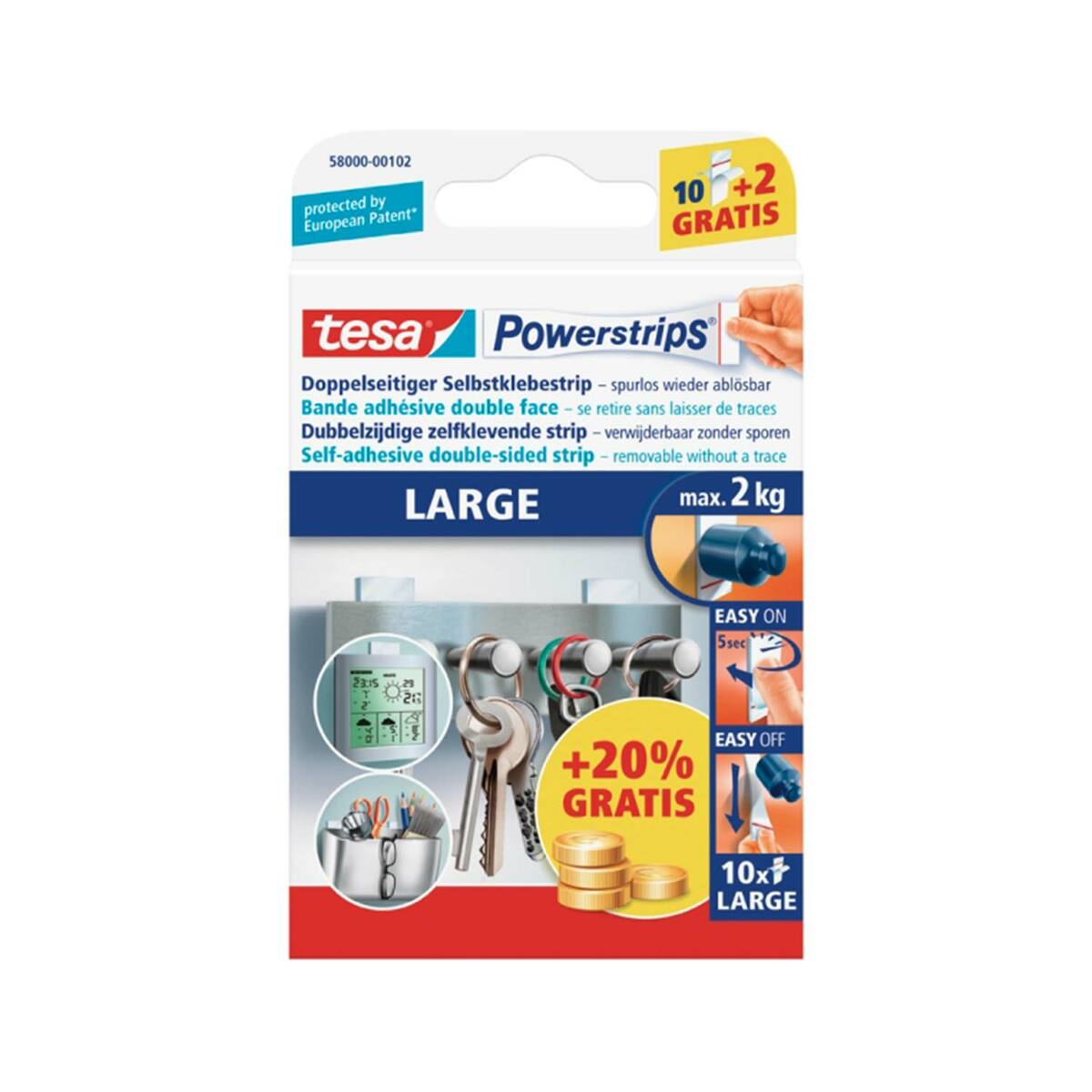 Bild 1 von tesa Powerstrips doppelseitiger Klebestreifen large 10 Stück
