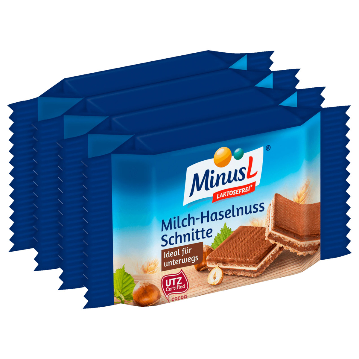 Bild 1 von MinusL Milch-Haselnuss-Schnitte 4x25g