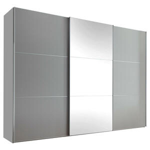 Moderano Schwebetürenschrank, Grau, Metall, 6 Fächer, 2 Schubladen, 280x222x68 cm, Goldenes M, BQ - Bündnis für Qualität, Made in Germany, Typenauswahl, Beimöbel erhältlich, umfangreiches Zube