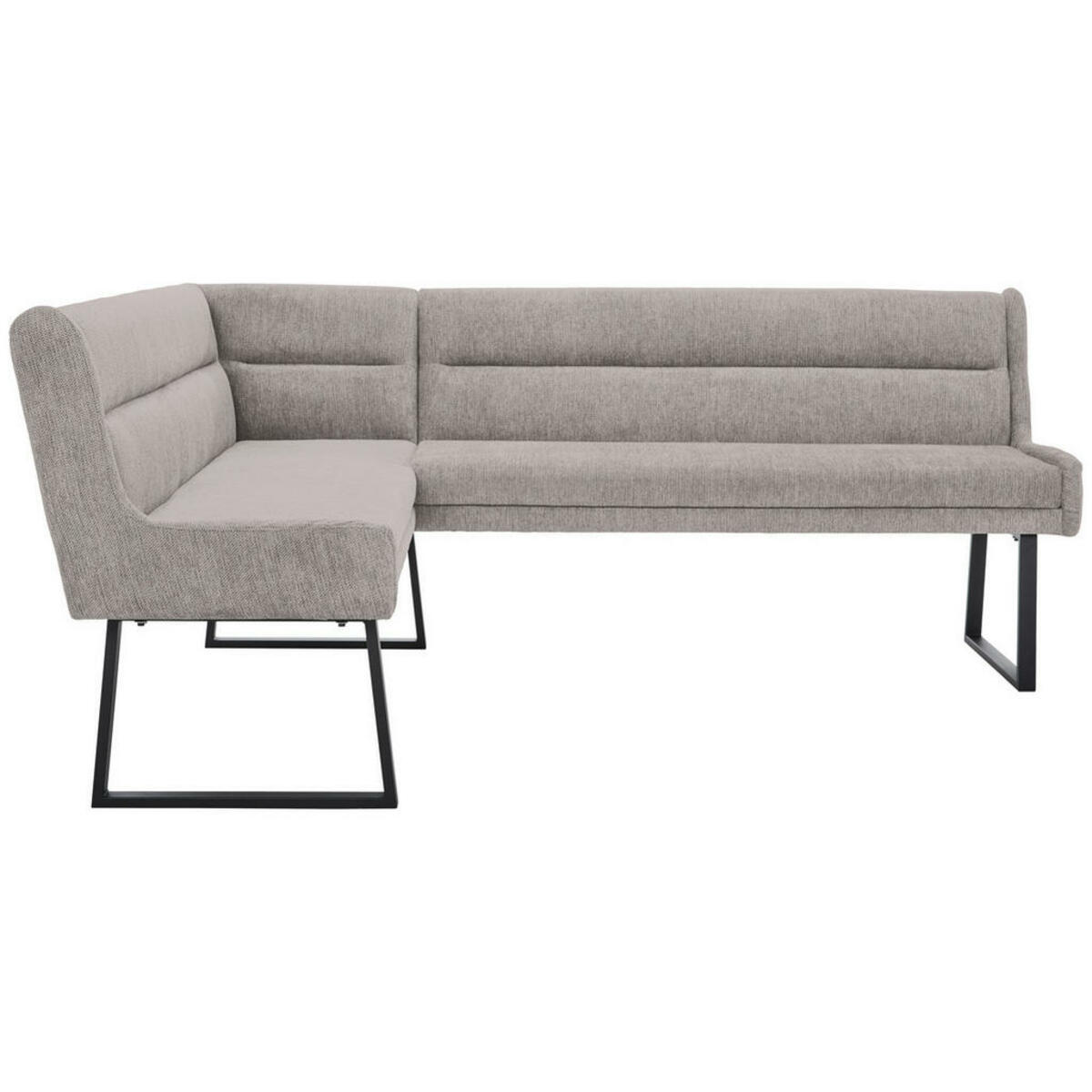 Bild 1 von Novel Eckbank, Schwarz, Hellgrau, Metall, Textil, 4-Sitzer, Ottomane rechts, Eckteil, L-Form, 217x159 cm, Stoffauswahl, Typenauswahl, mit Rückenlehne, in verschiedenen Größen erhältlich, Esszimme