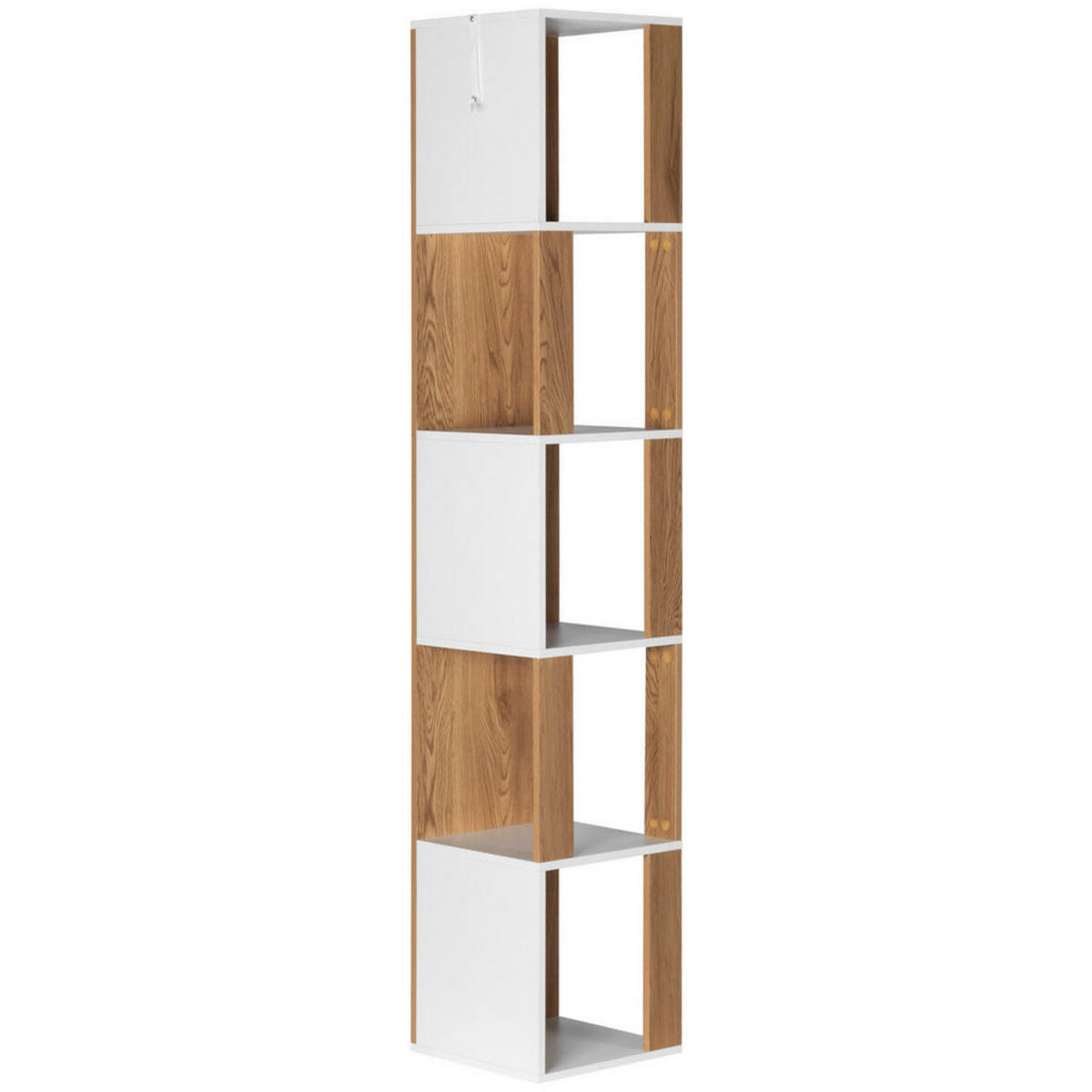 Bild 1 von Mid.you Regal, Natur, Weiß, Holzwerkstoff, 6 Fächer, 34x185x34 cm, Arbeitszimmer, Büroregale, Bücherregale