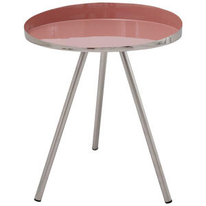Mid.you Beistelltisch, Rosa, Silber, Metall, rund, Rundrohr, 41x47x41 cm, Wohnzimmer, Wohnzimmertische, Beistelltische