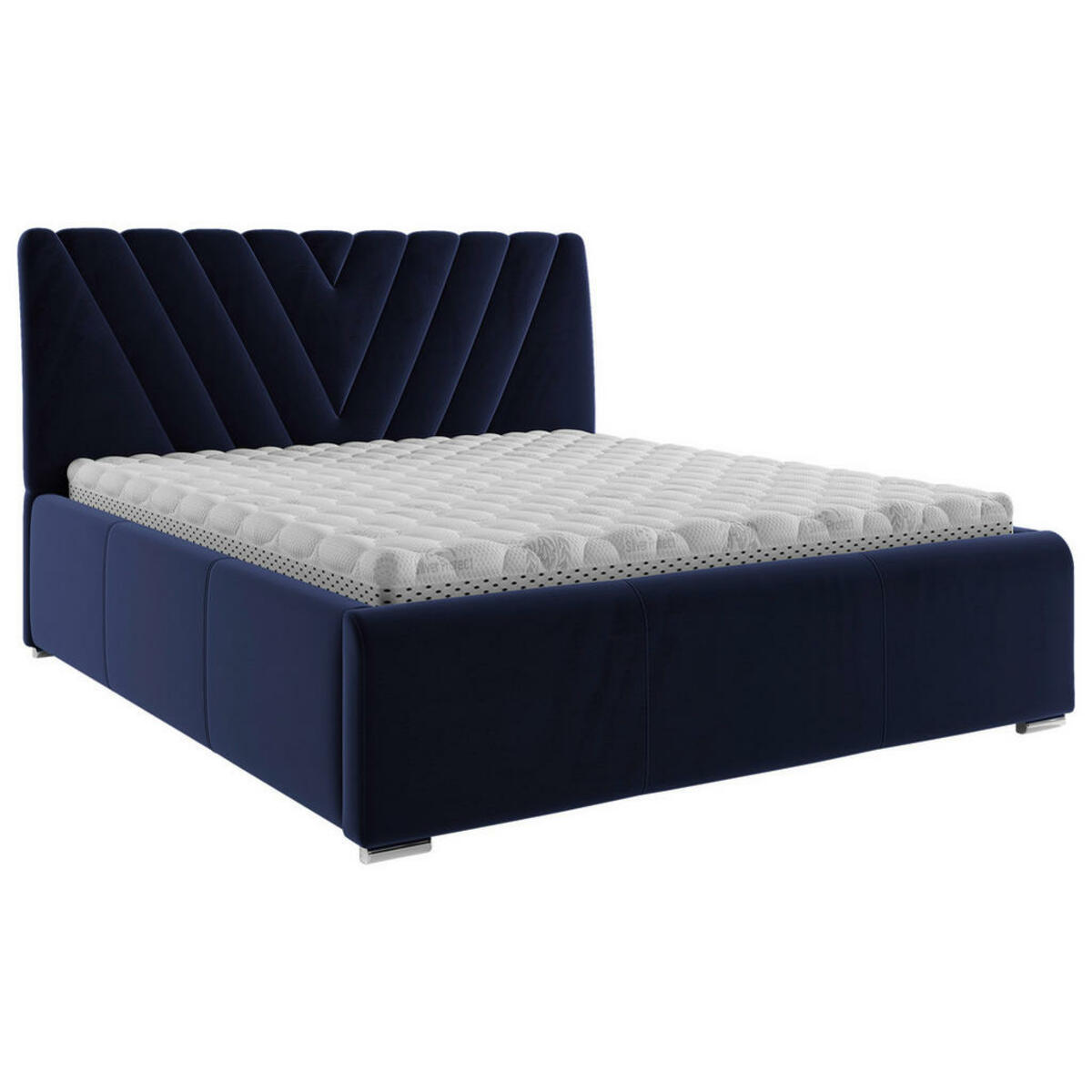 Bild 1 von Boxxx Polsterbett, Dunkelblau, Holz, Metall, Buche, 160x200 cm, Bettkasten, gepolstertes Kopfteil, Stoffauswahl, in verschiedenen Größen erhältlich,alternative erhältlich, Schlafzimmer, Betten, P