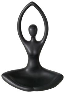 Teelichthalter Yoga I in Schwarz, Schwarz