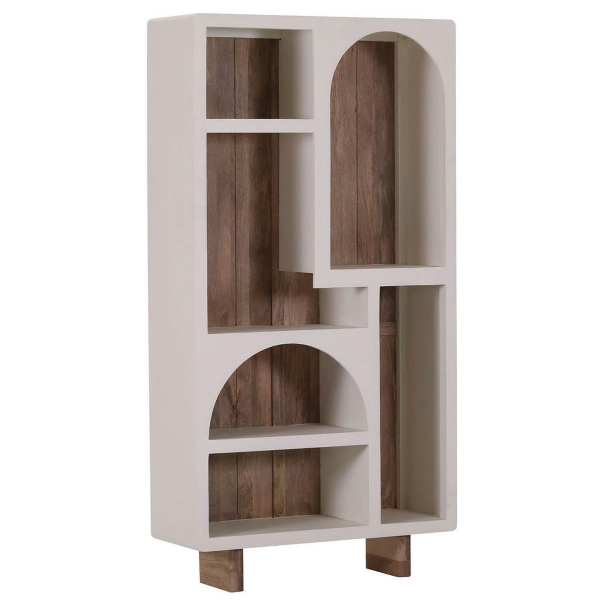 Bild 1 von Landscape Regalelement, Braun, Natur, Weiß, Holz, Mangoholz, massiv, 100x190x35 cm, Typenauswahl, stehend, Arbeitszimmer, Büroregale, Bücherregale