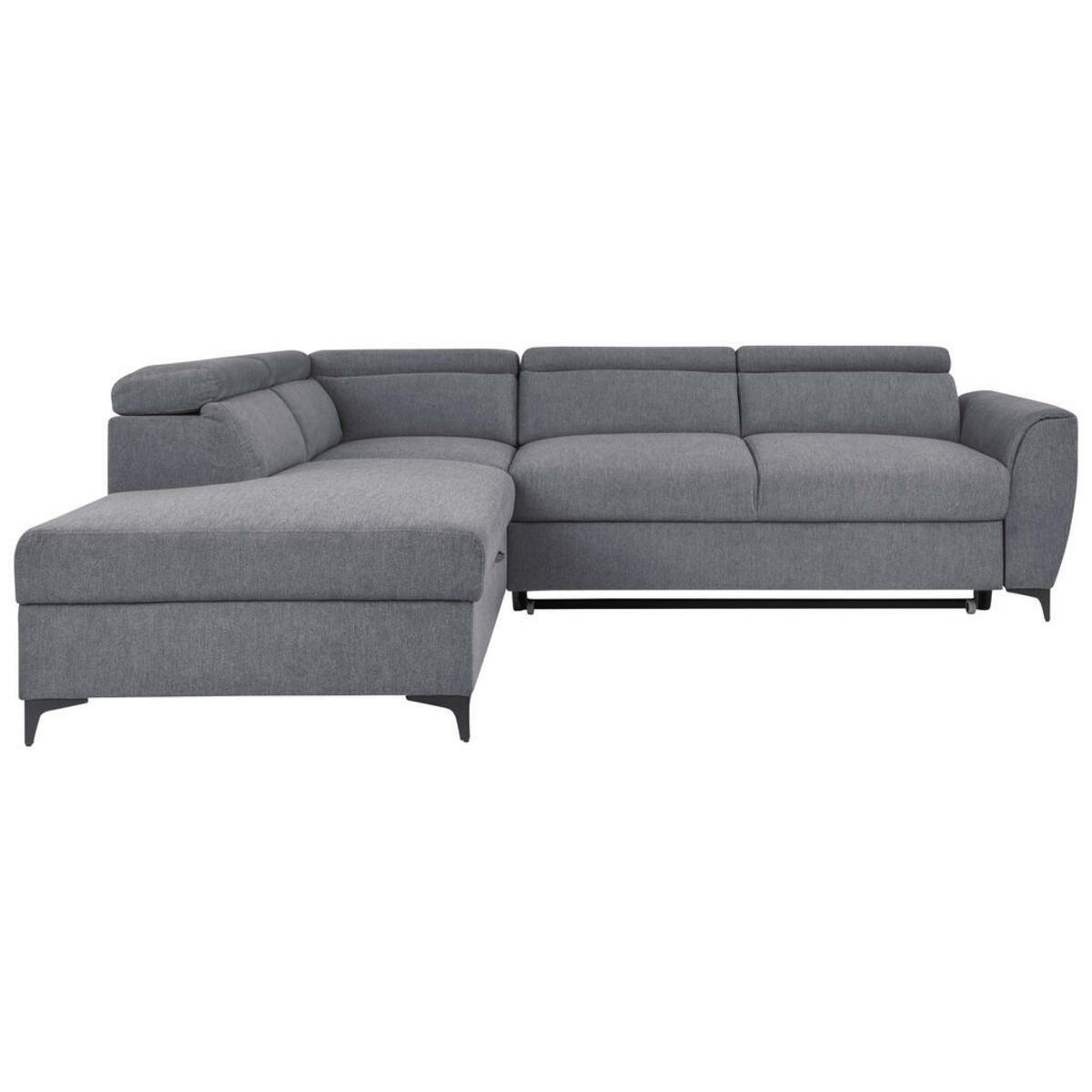 Bild 1 von Carryhome Ecksofa, Dunkelgrau, Textil, 5-Sitzer, Ottomane links, L-Form, 255x217 cm, Liegefunktion, seitenverkehrt erhältlich, Schlafen auf Sitzhöhe, Rücken echt, Wohnzimmer, Sofas & Couches, Wohn