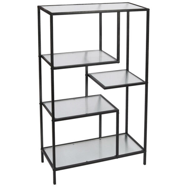 Bild 1 von Mid.you Regal, Schwarz, Metall, Glas, 4 Fächer, 76x121x32 cm, Arbeitszimmer, Büroregale, Bücherregale