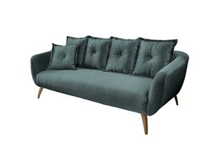 3-Sitzer-Sofa Baggio Blau Velours, Dunkelblau, Dunkelgrün