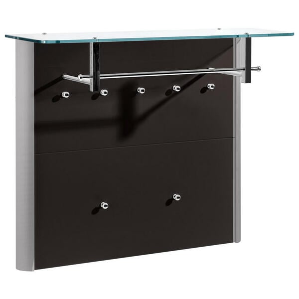 Bild 1 von Moderano Garderobenpaneel, Schwarz, Alu, Glas, Metall, 96x78x33 cm, Aufhängemöglichkeit, Garderobe, Garderobenpaneele