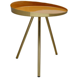 Mid.you Beistelltisch, Gold, Senfgelb, Metall, rund, Rundrohr, 41x48.5x41 cm, Wohnzimmer, Wohnzimmertische, Beistelltische
