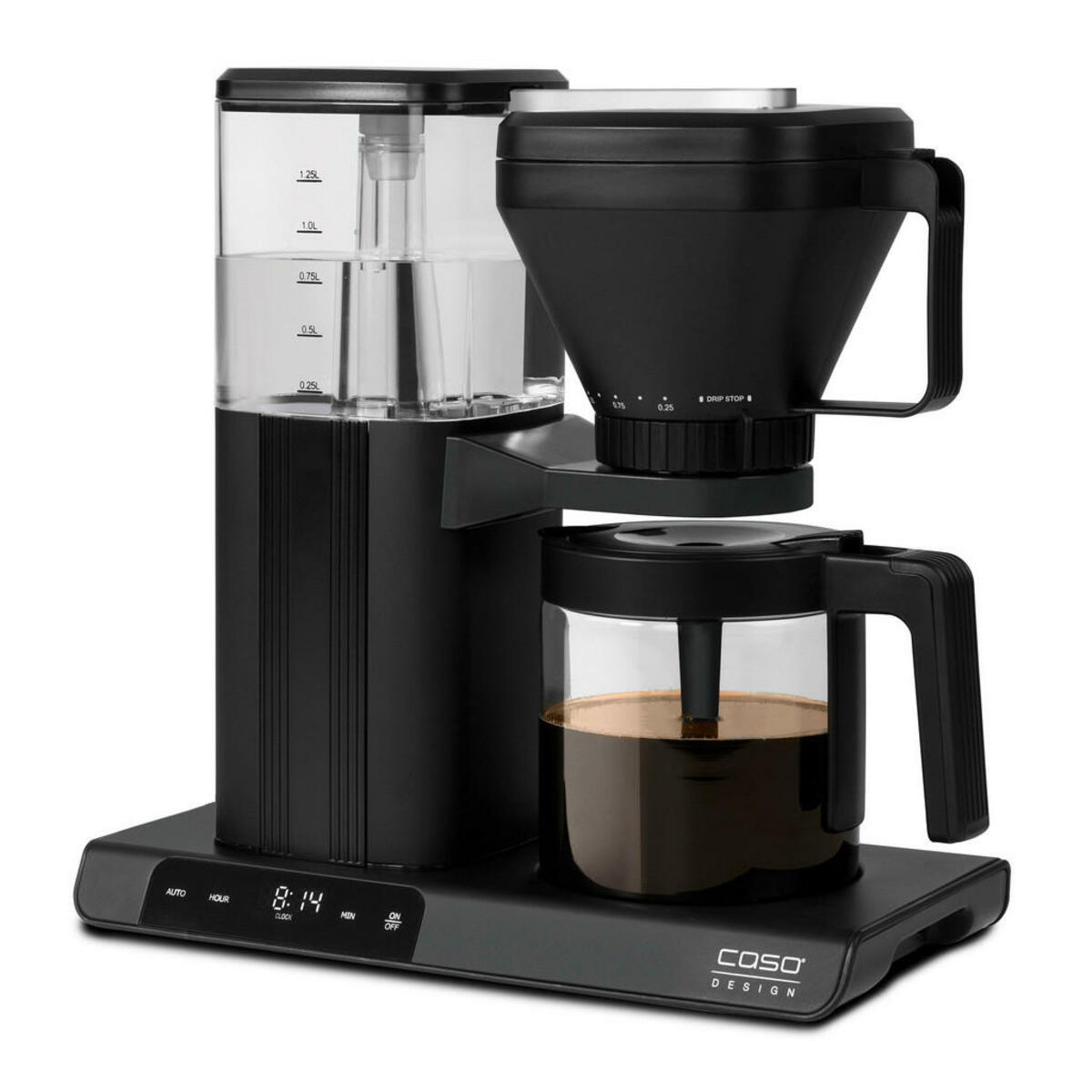 Bild 1 von Caso Design Filterkaffeemaschine Sense, Schwarz, Transparent, Glas, 1250 ml, 35x35x17 cm, CE, Tropf-Stopp-Funktion, Timerfunktion, Küchengeräte, Kaffeemaschinen & Zubehör