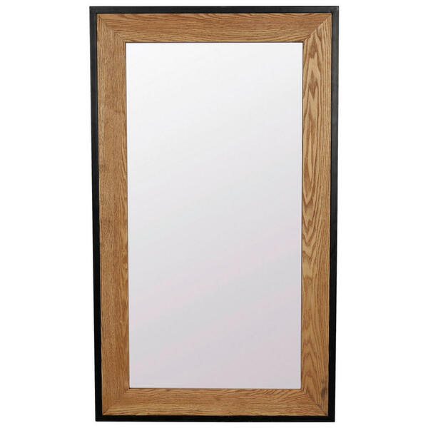 Bild 1 von Mid.you Spiegel, Natur, Schwarz, Holz, Metall, Glas, Tanne,Tanne, furniert, rechteckig, 70x120x2 cm, Wohnspiegel, Wandspiegel