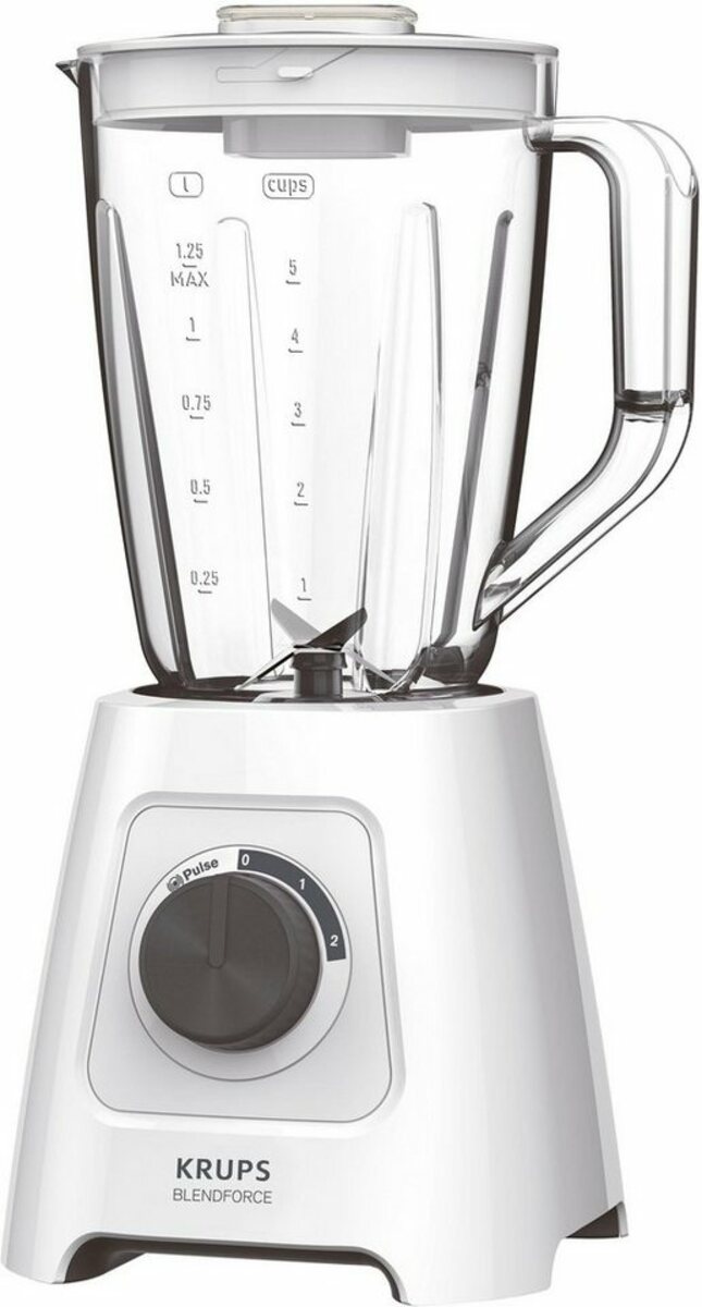 Bild 1 von Krups Standmixer KB4201 Blendforce, 600 W, 2L Kunststoffbehälter, 4 Messer, 2 Geschwindigkeiten+ Pulse-Funktion