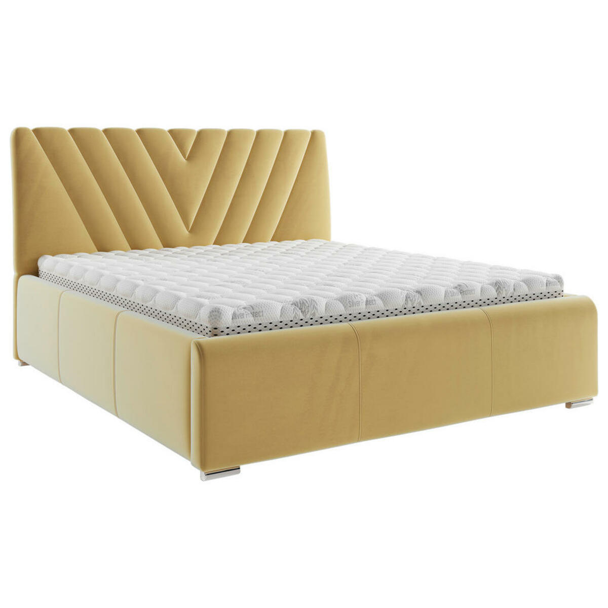Bild 1 von Boxxx Polsterbett, Gelb, Holz, Metall, Buche, 140x200 cm, Bettkasten, gepolstertes Kopfteil, Stoffauswahl, in verschiedenen Größen erhältlich,alternative erhältlich, Schlafzimmer, Betten, Polster