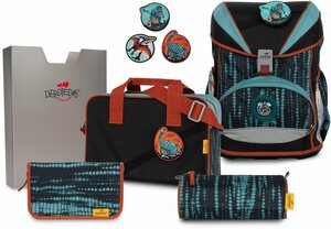 DerDieDas® Schulrucksack ErgoFlex Buttons - Big Rex (Set), mit 3 Buttons, enthält recyceltes Material (Global Recycled Standard)