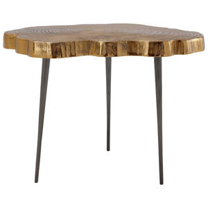 Mid.you Beistelltisch, Schwarz, Gold, Metall, konisch, Rundrohr, 50x56x65 cm, Wohnzimmer, Wohnzimmertische, Beistelltische