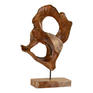 Skulptur, Teak, Holz, Metall, Teakholz, 30x60x20 cm, Dekoration, Skulpturen & Dekoobjekte, Skulpturen