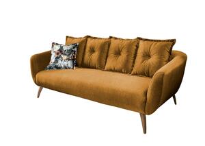 3-Sitzer-Sofa Baggio Gelb Velours, Gelb