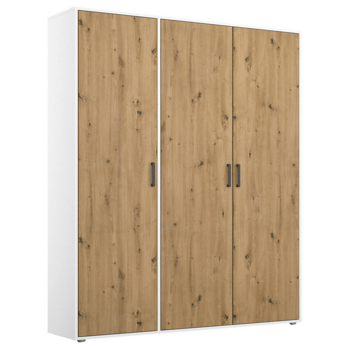 Bild 1 von Mid.you Drehtürenschrank, Weiß, Eiche Artisan, Kunststoff, 4 Fächer, 140x194x53 cm, Blauer Engel, BQ - Bündnis für Qualität, Made in Germany, Schlafzimmer, Kleiderschränke, 3- türige Kleiders