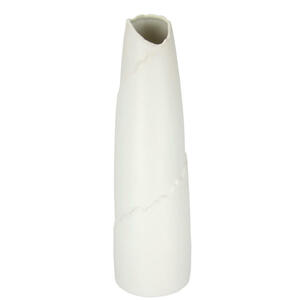 Vase, Weiß, Keramik, 14x49x14 cm, Dekoration, Vasen, Keramikvasen