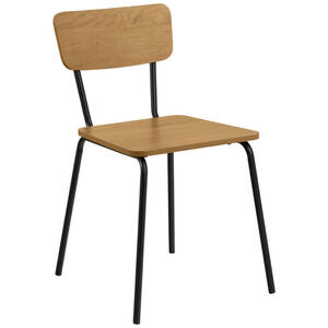 Mid.you Stuhl, Eiche, Kunststoff, rund, 52.5x75x45.6 cm, Esszimmer, Stühle, Esszimmerstühle