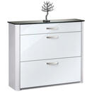 Bild 1 von Moderano Schuhschrank, Silber, Alu, Weiß Hochglanz, Metall, 2 Fächer, 1 Schubladen, 117x97x35 cm, Typenauswahl, Beimöbel erhältlich, Garderobe, Schuhaufbewahrung, Schuhschränke