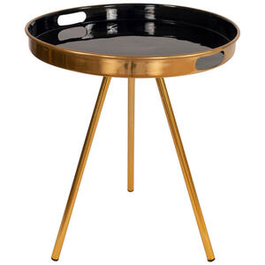 Mid.you Beistelltisch, Dunkelblau, Gold, Metall, rund, Rundrohr, 47x55x47 cm, Wohnzimmer, Wohnzimmertische, Beistelltische