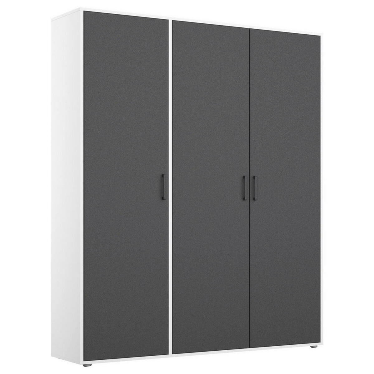 Bild 1 von Mid.you Drehtürenschrank, Grau, Weiß, Kunststoff, 4 Fächer, 140x194x53 cm, Blauer Engel, BQ - Bündnis für Qualität, Made in Germany, Schlafzimmer, Kleiderschränke, 3- türige Kleiderschränke