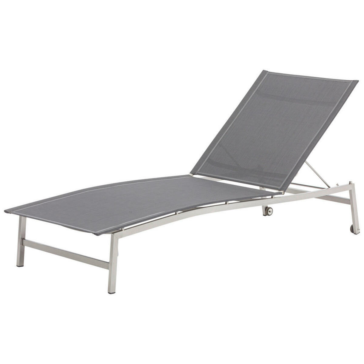 Bild 1 von Zebra Süd Gartenliege One, Anthrazit, Edelstahl, Metall, Textil, 65x35x210 cm, Räder am Kopfende, Rückenlehne verstellbar, Gartenmöbel, Gartenliegen