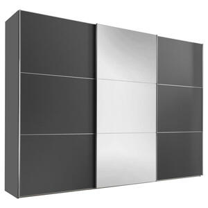 Moderano Schwebetürenschrank, Anthrazit, Metall, 6 Fächer, 2 Schubladen, 298x222x68 cm, Goldenes M, BQ - Bündnis für Qualität, Made in Germany, Typenauswahl, Beimöbel erhältlich, umfangreiches