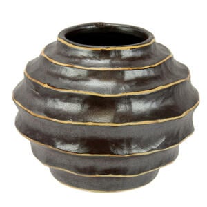 Vase, Braun, Keramik, 13 cm, Dekoration, Vasen, Keramikvasen