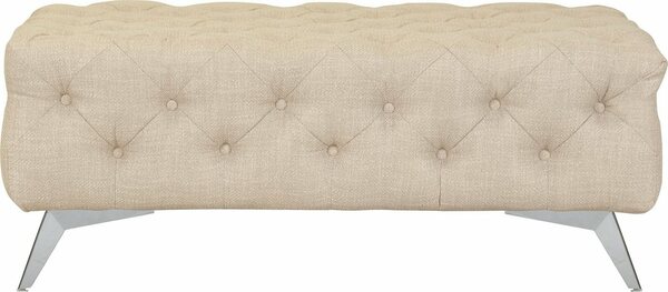 Bild 1 von Leonique Polsterhocker Glynis, aufwändige Knopfheftung, moderne Chesterfield Optik, Fußfarbe wählbar, Beige