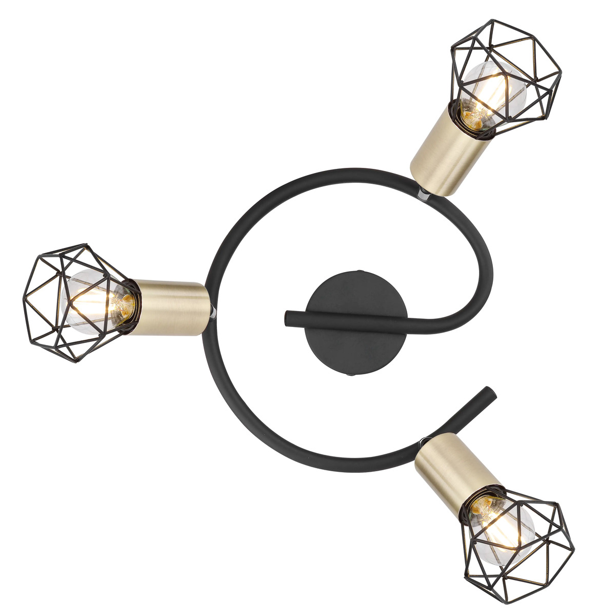 Bild 1 von Globo 3er Spot Xara l schwarz-messing Ø 23 cm E14, max.40 W