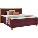 Bild 1 von Carryhome Boxbett, Dunkelrot, Eiche Artisan, Textil, Eiche, massiv, H2, Höhe ca. 18 cm, 160x200 cm, Topper durchgehend, in verschiedenen Größen erhältlich, Schlafzimmer, Betten, Doppelbetten