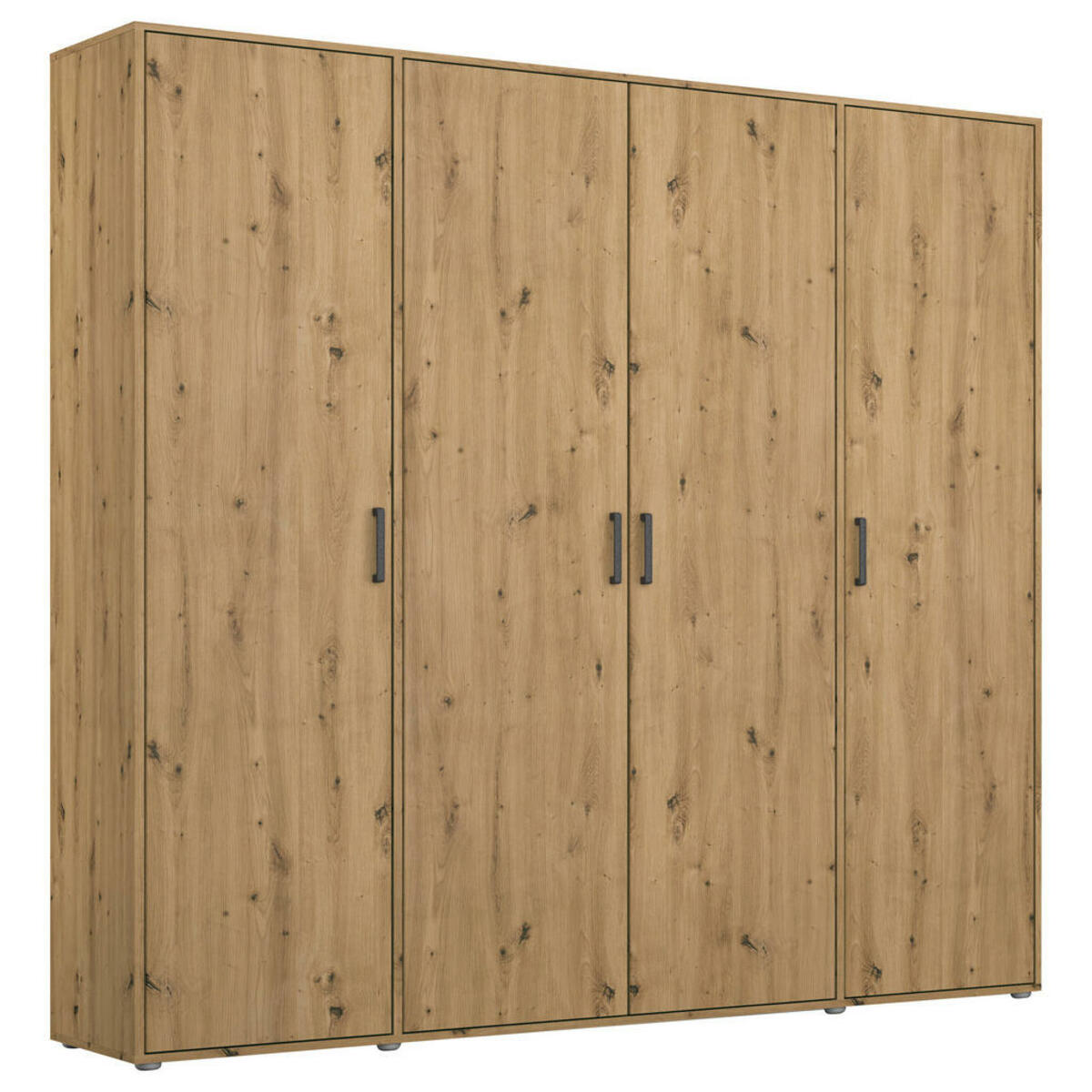 Bild 1 von Mid.you Drehtürenschrank, Eiche Artisan, Kunststoff, 7 Fächer, 187x194x53 cm, Blauer Engel, BQ - Bündnis für Qualität, Made in Germany, Schlafzimmer, Kleiderschränke, 4- türige Kleiderschränk